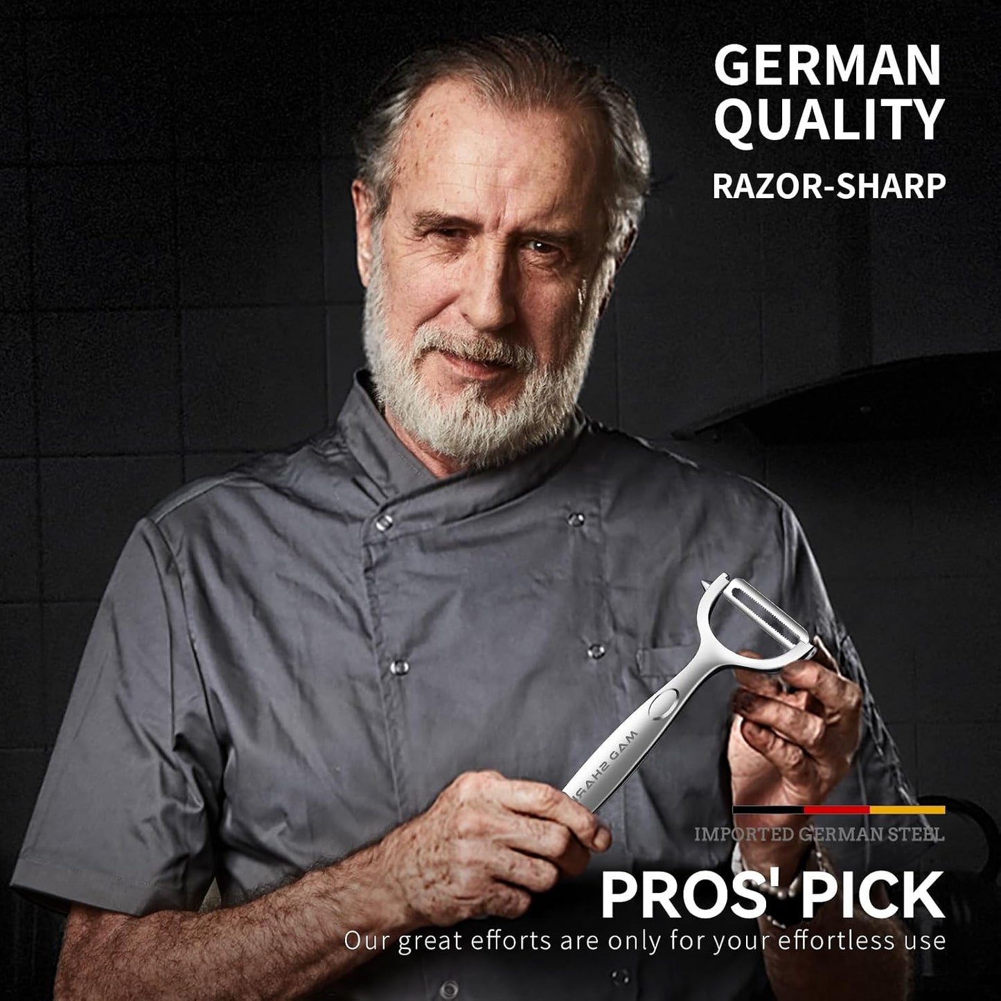 MAD SHARK Vegetable Peeler,Ultra Sharp Y Serrated Blade Peelers for Kitchen | Y Shaped Peeler Rust-proof Stainless Steel,Non-slip Ergonomic Grip,Easy Clean for carrots, potatoes, apples, fruits & veggies