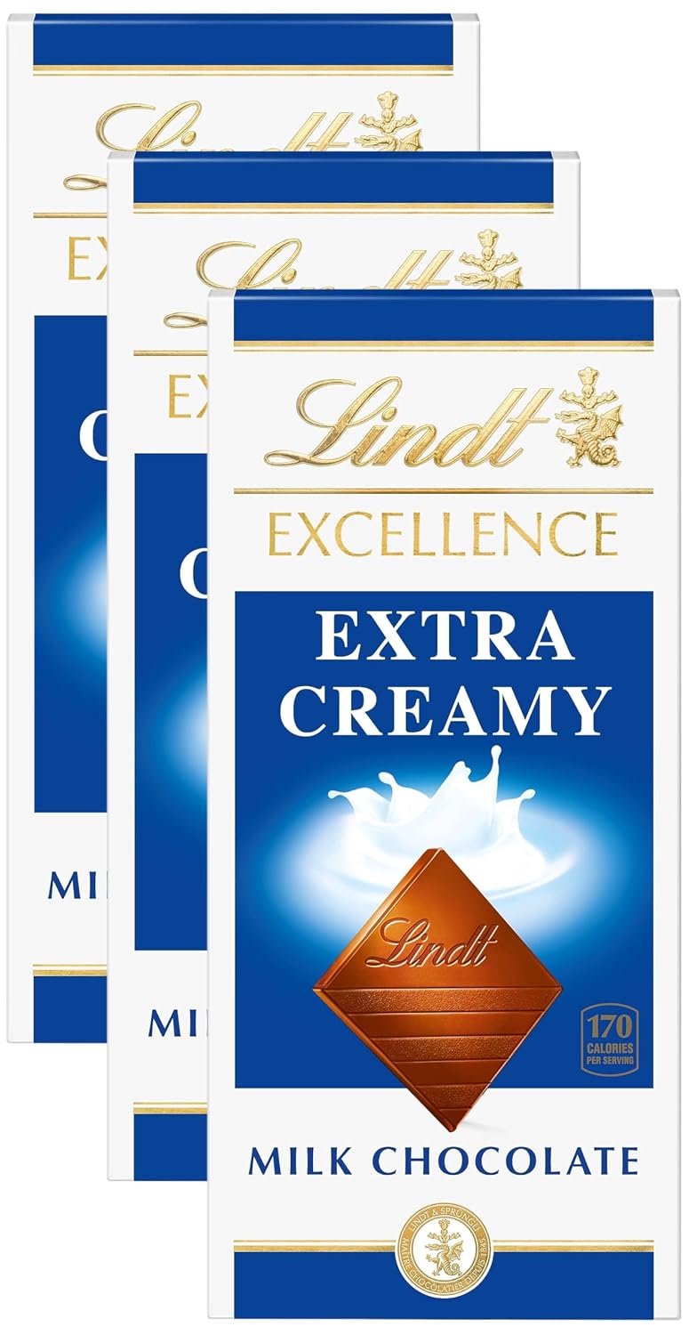 Lindt EXCELLENCE Extra Creamy Milk Chocolate Candy Bar, Milk Chocolate, 3.5 oz. Bar