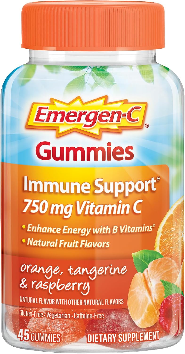 Emergen-C 750mg Vitamin C Gummies for Adults, Immunity with B Vitamins, Gluten Free