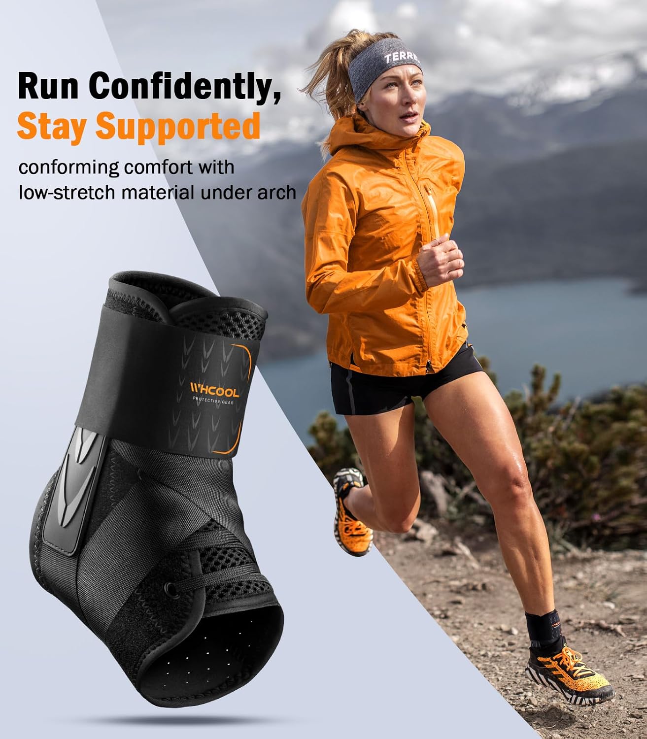 Slim-Fit Ankle Brace for Sprained Ankle, Quick Lace Up Ankle Support for Women Men