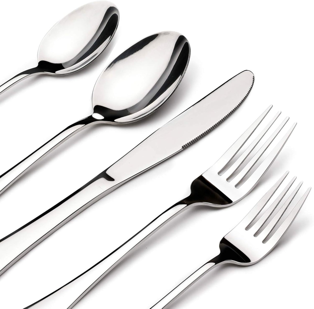 Silverware Set for 8, 40 Piece Stainless Steel Flatware Utensil Cutlery Set | Heavy Duty Steak Knife Fork and Spoon, Dishwasher Safe, Gift Package for Wedding Housewarming
