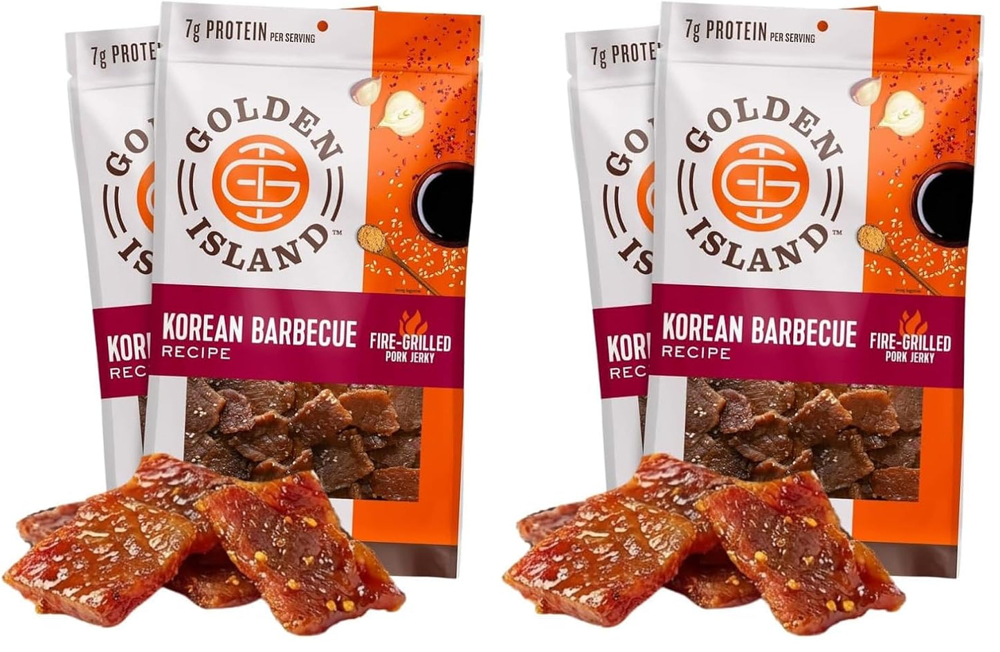 Golden Island Korean BBQ Pork Jerky 2 Pack 9 oz Resealable Bag