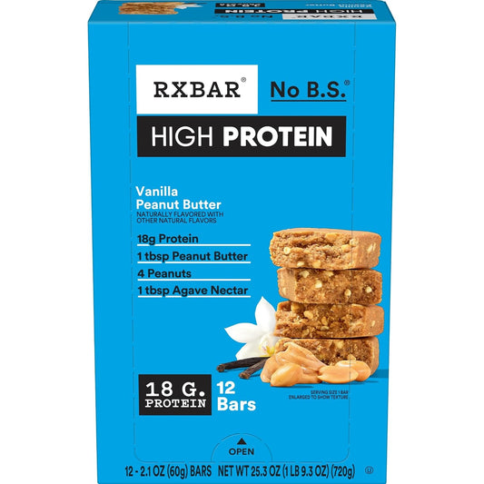 RXBAR High Protein Bars, Gluten Free, 12 Count, 25.3oz Box