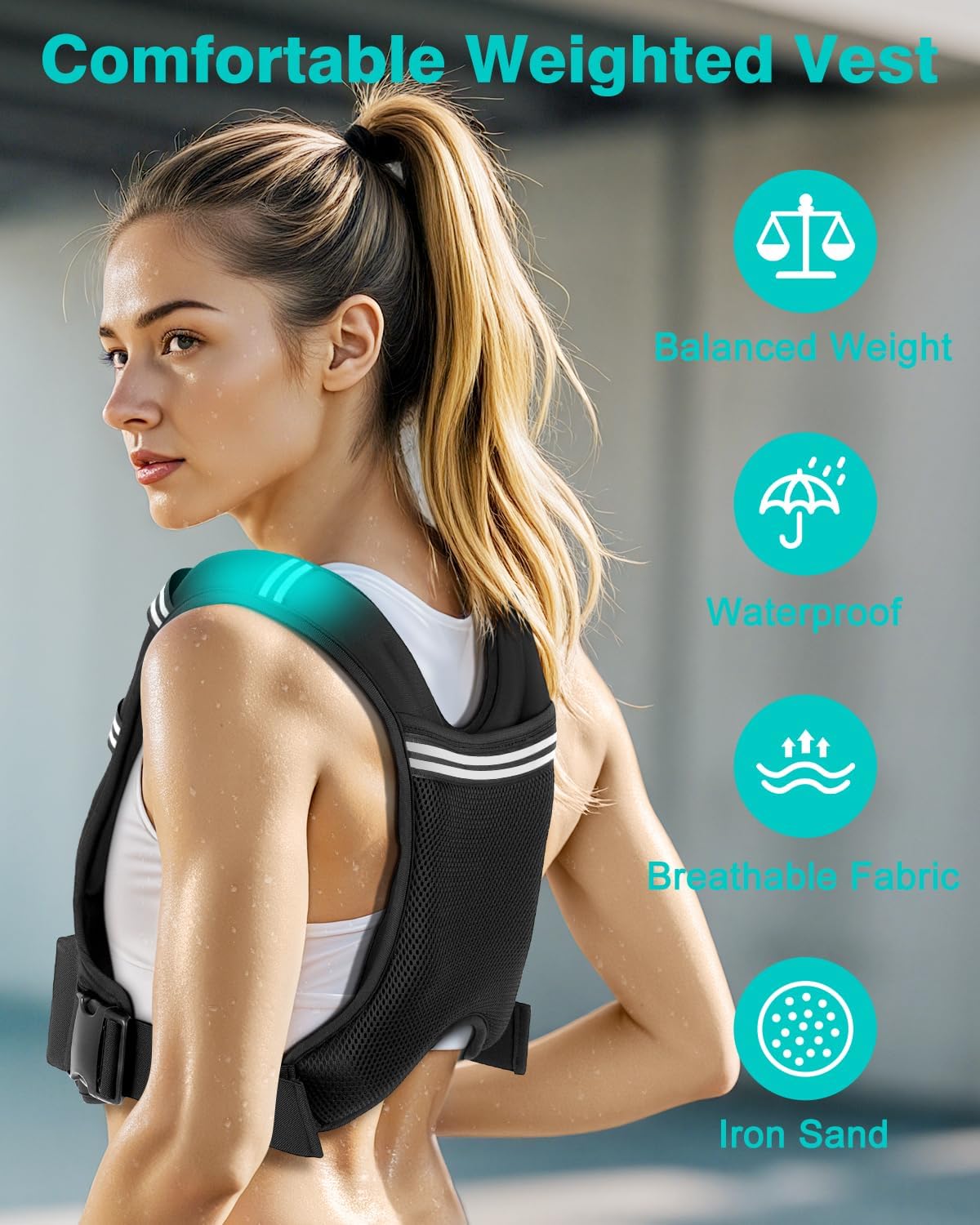 Adjustable Weighted Vest with Storage Pockets - Perfect for Workout, Running, Walking