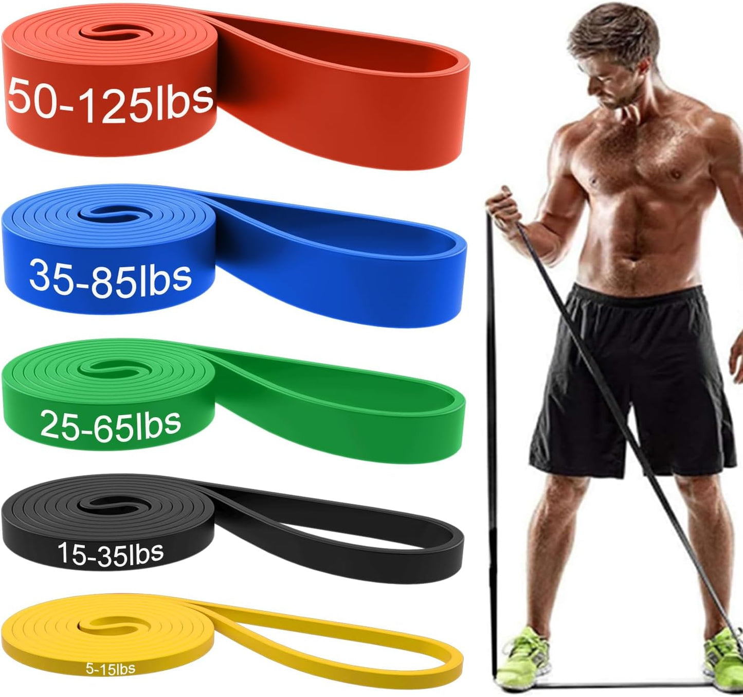 Resistance Bands Set - Pull Up Assist Bands for Workout, Fitness, Physical Therapy