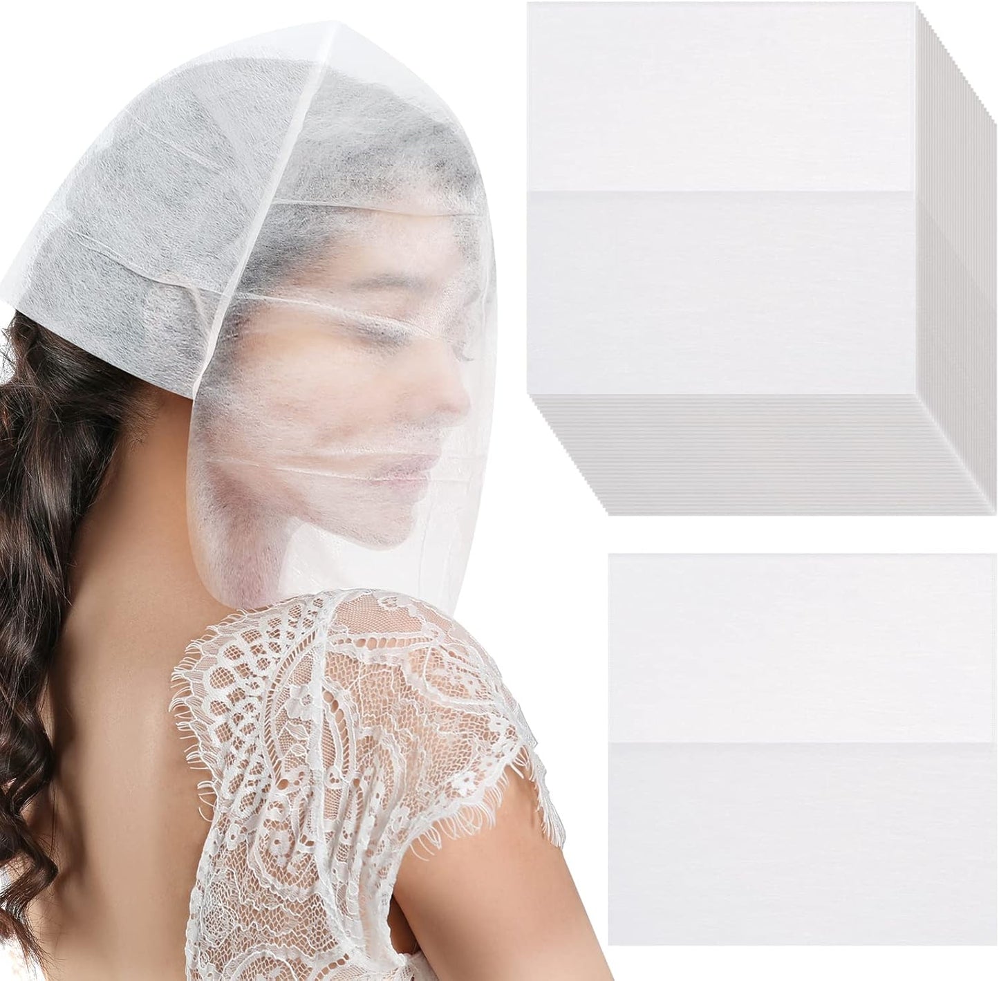 Tegeme 50 Pieces Disposable Face Makeup Protector Hood