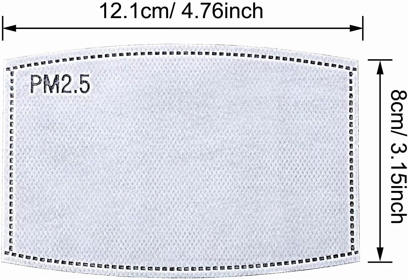 100 Pcs Activated Carbon PM2.5 Mask Filter Paper 5 Layers Replacement