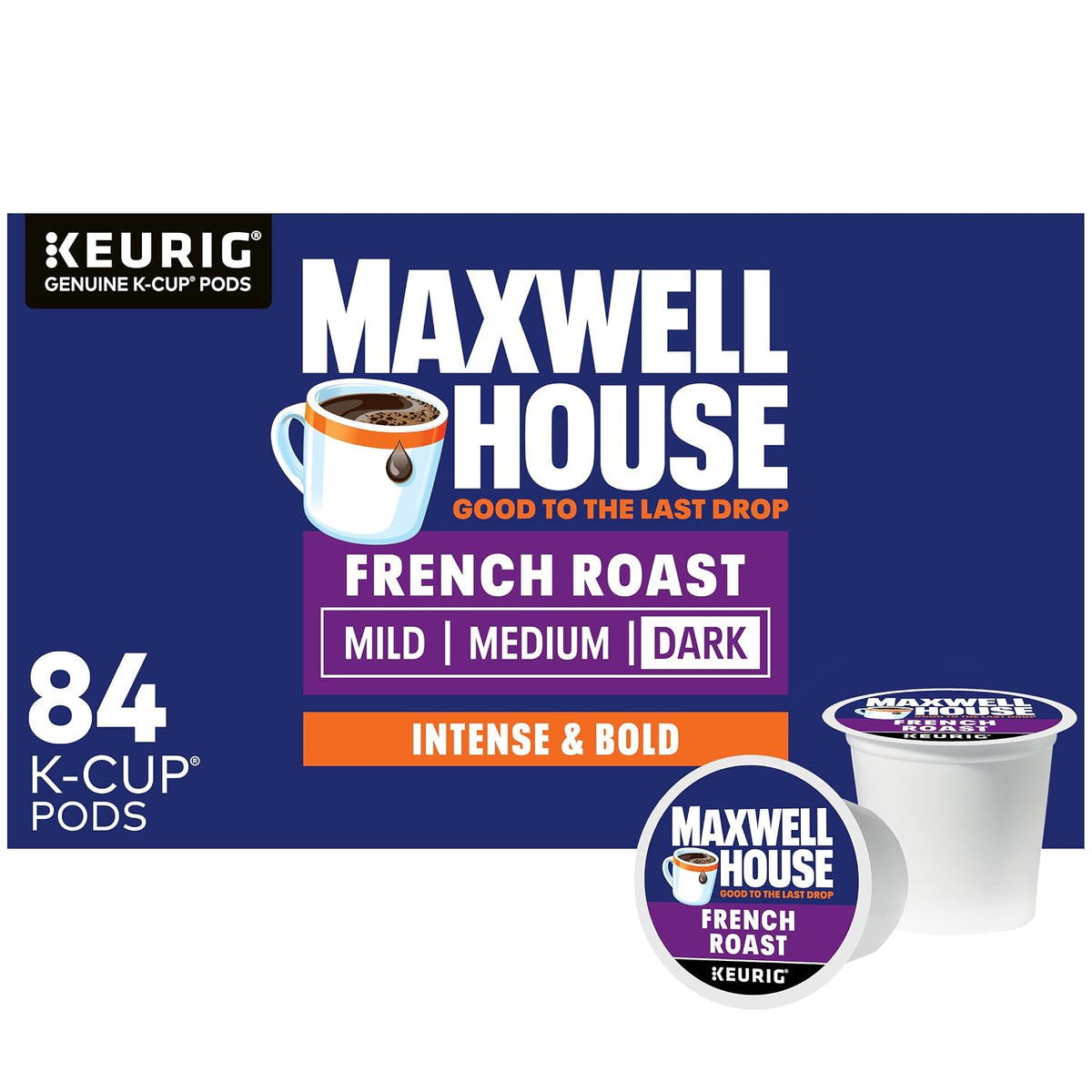 Maxwell House French Roast Dark Roast K-Cup Coffee Pods, 84-count box
