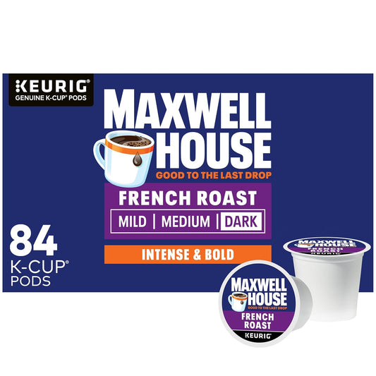Maxwell House French Roast Dark Roast K-Cup Coffee Pods, 84-count box