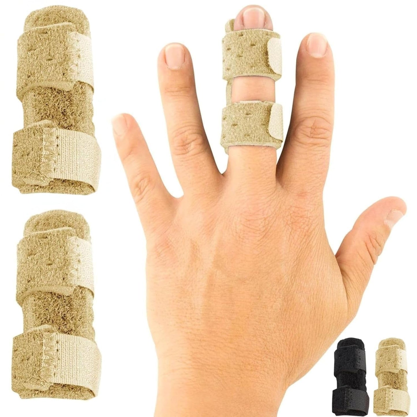 Vive Finger Splint 2 Pack - Universal Finger Straightener and Support