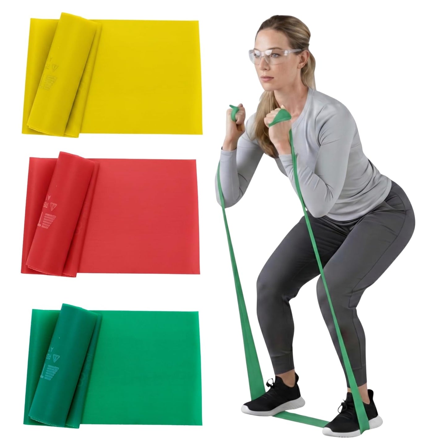 THERABAND Resistance Bands Set, Beginner Kit, Latex Elastic Bands for Exercise