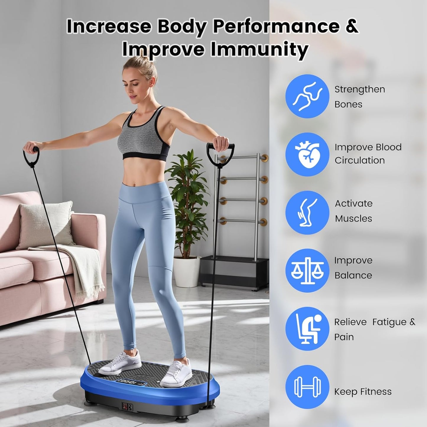 Vibration Plate Exercise Machine, Full Body Shaker Workout up to 415 lbs