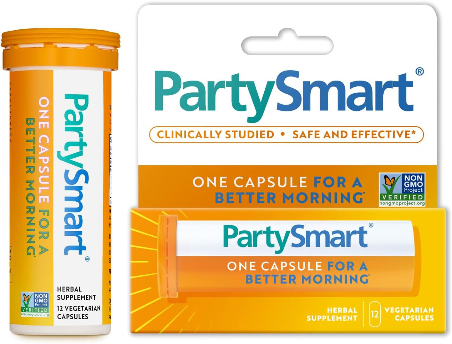 Himalaya PartySmart, 12 Capsule Tube, Plant Based, Vegan, Non-GMO, Gluten Free, Clinically Studied Alcohol Breakdown Liver Support