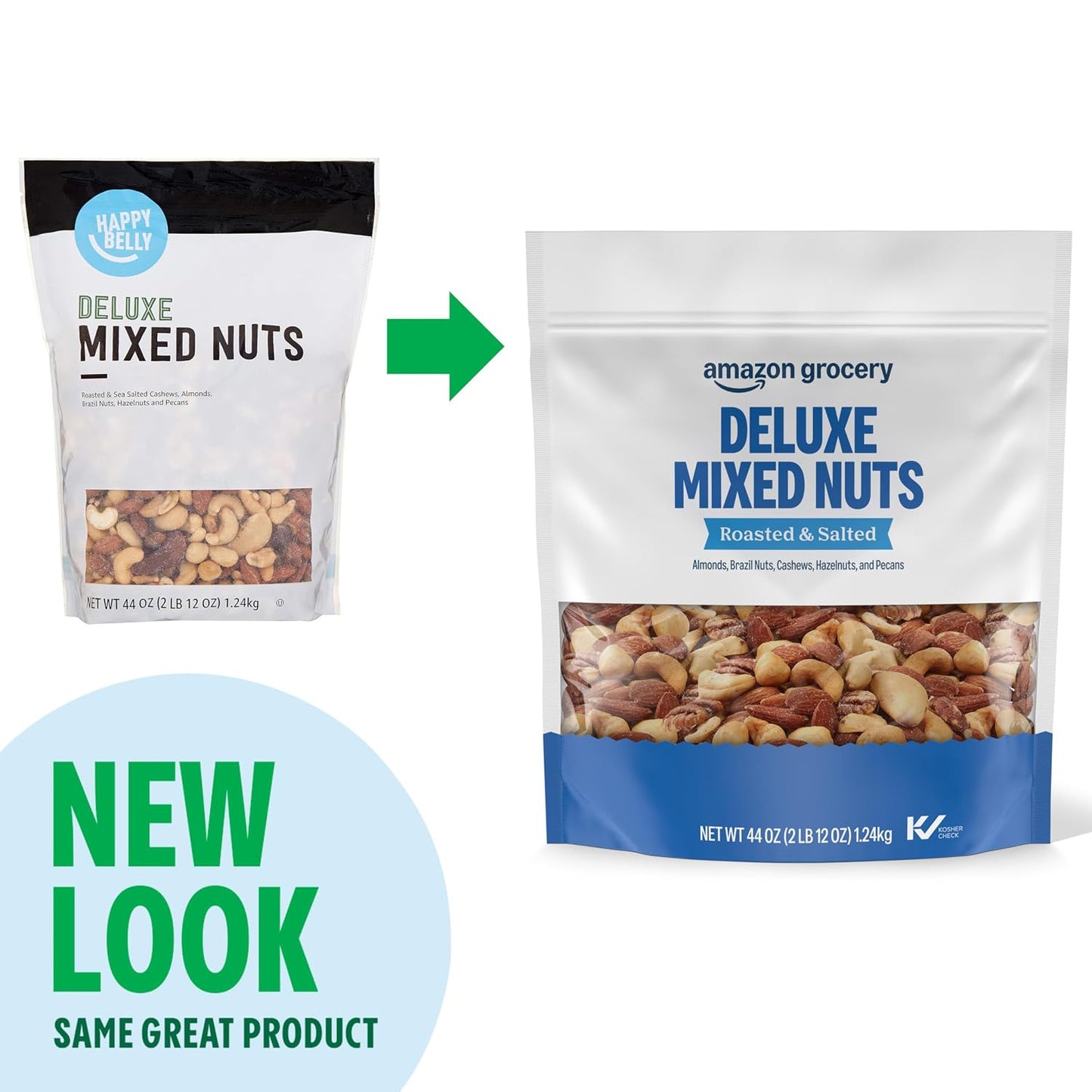 44 Oz Deluxe Mixed Nuts, Roasted & Salted, Amazon Grocery Brand