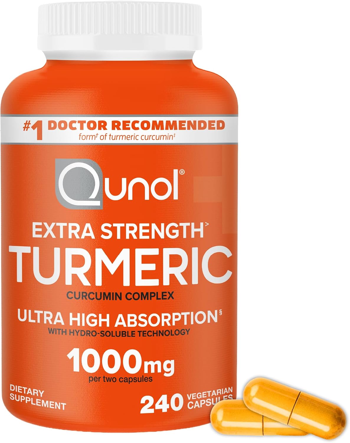 Qunol Turmeric Curcumin Supplement, 1000mg with Ultra High Absorption, for Joint Support, Extra Strength Capsules, 150 Count