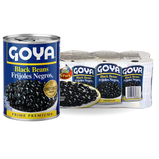 Goya Foods 15.5 Ounce Black Beans, 8 Pack, Gluten Free, Low Fat, Kosher