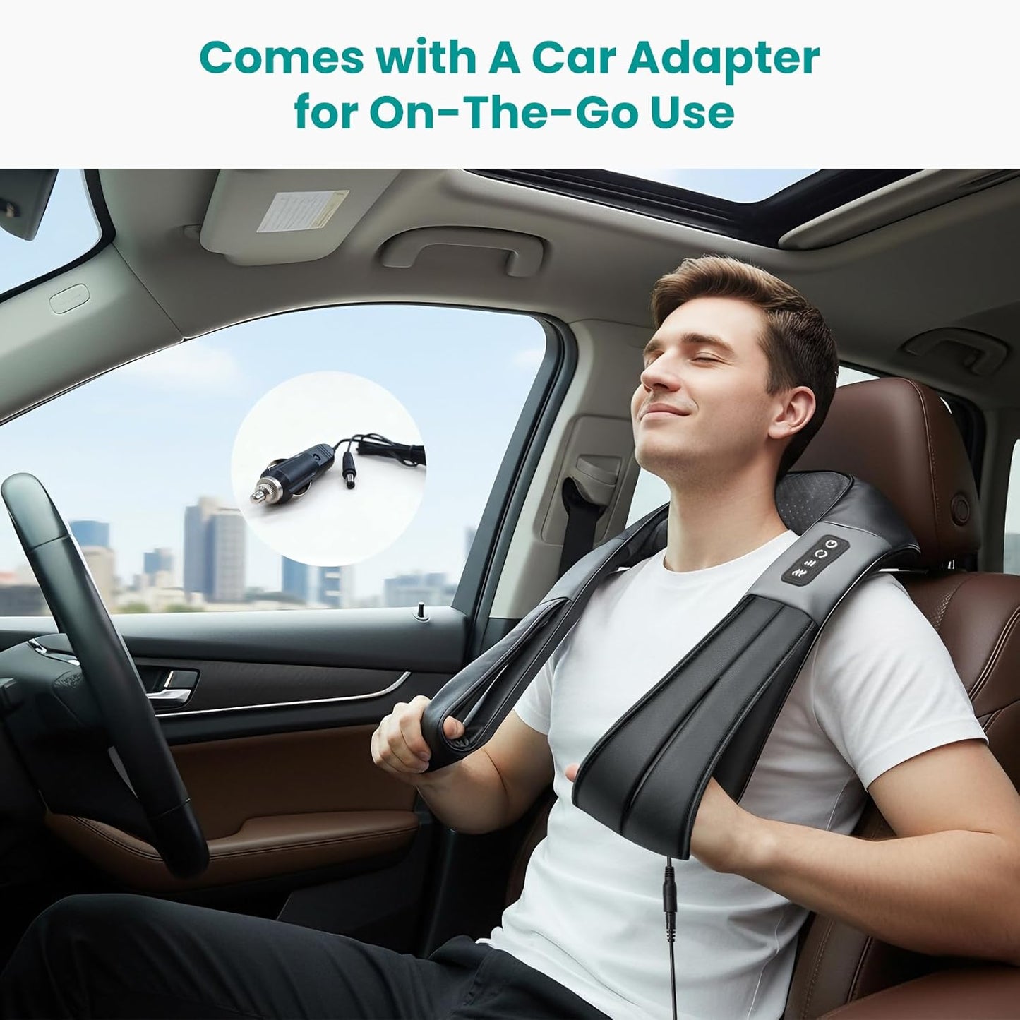 Nekteck Shiatsu Neck Massager with Heat for Pain Relief, 2026 Upgraded 3D Back Shoulder Kneading Massage Pillow, Black