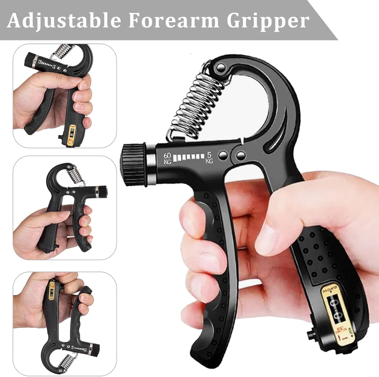 Grip Trainer Set: Forearm Strengtheners, Finger Trainers, Counting Grips, Balls (5-Pack)