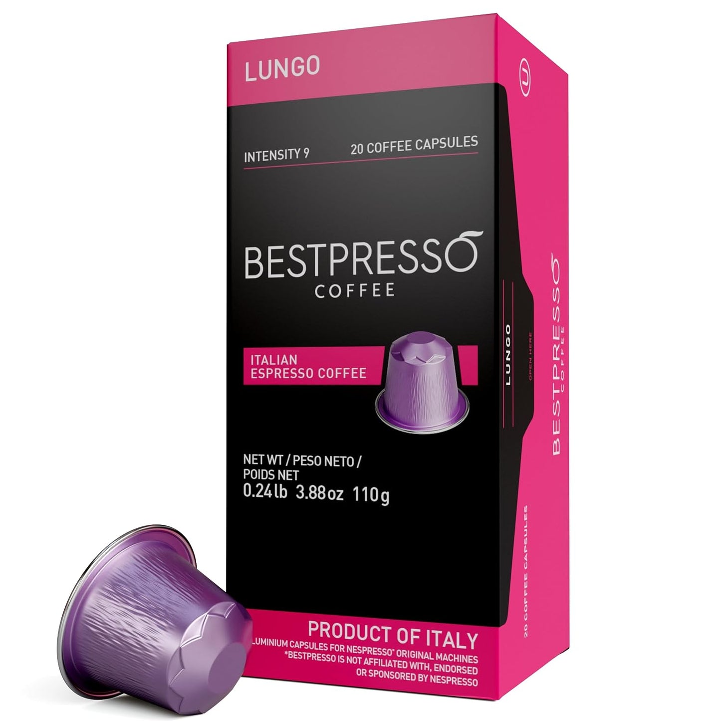 Bestpresso Coffee Pods for Nespresso Original Machine, 120 Aluminum Capsules, Compatible with Nespresso Original