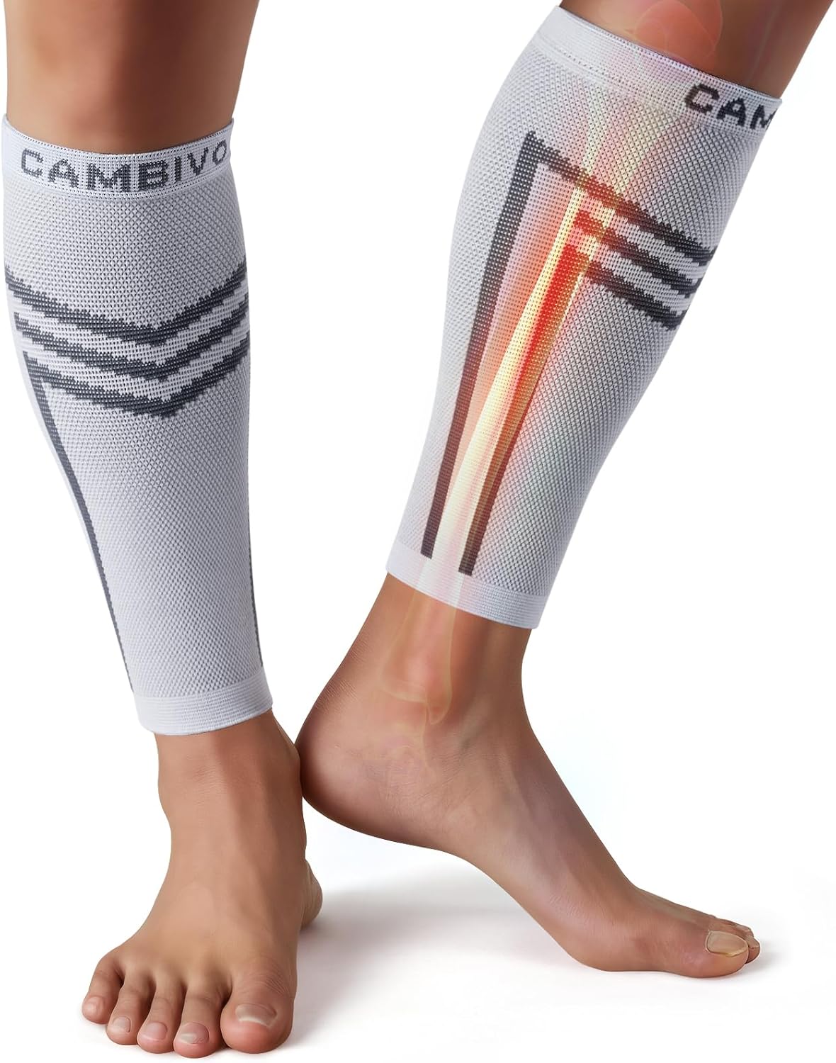 CAMBIVO Calf Compression Sleeve for Men and Women, Shin Splint Support and Varicose Vein Treatment
