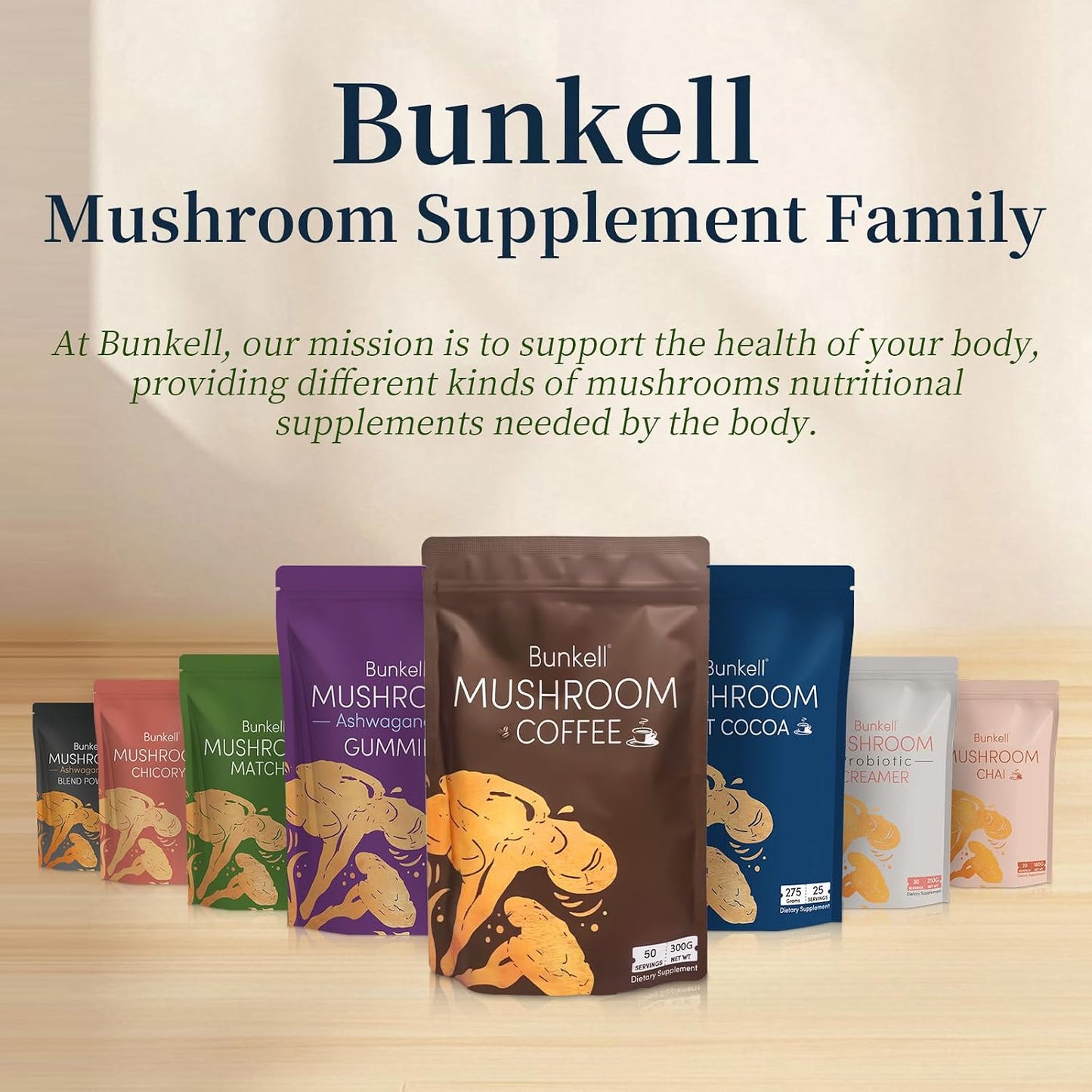 Mushroom Coffee Blend with 6 Adaptogenic Mushrooms for Energy and Immune Support