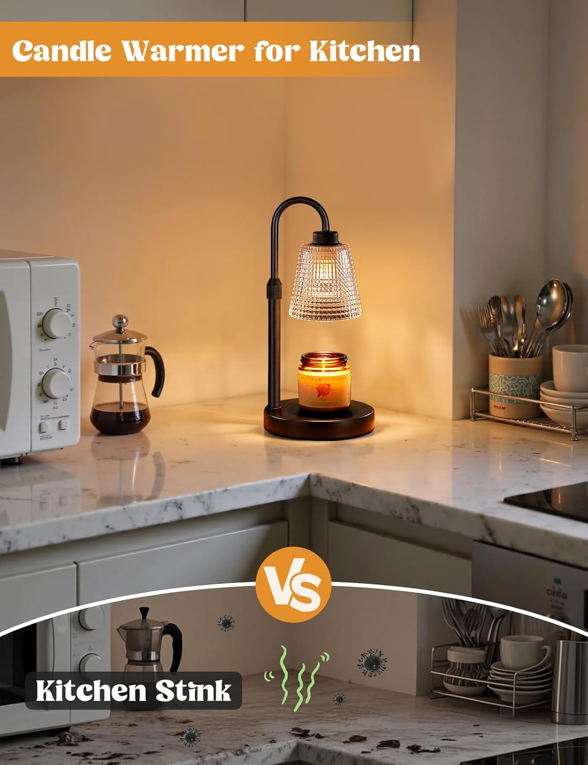 Innqoo Candle Warmer Lamp with Timer Home Decor Birthday Gifts for Women | Dimmable Candle Warmer for Jar Candles, Height Adjustable Wax Melts Warmer, House Warming Gifts New