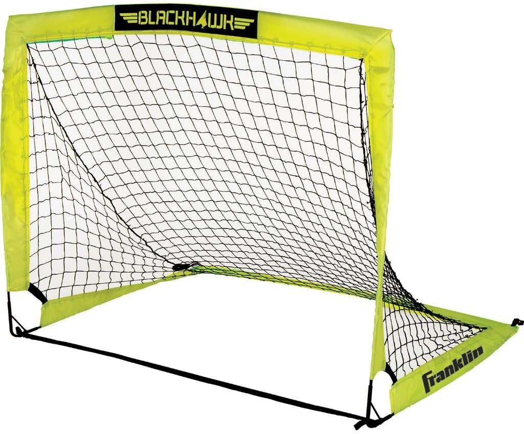 Franklin Sports Blackhawk Backyard Soccer Goal - Portable Pop Up Soccer Nets - Youth + Adult Folding Indoor + Outdoor Goals - Multiple Sizes + Colors - Perfect for Games + Practice