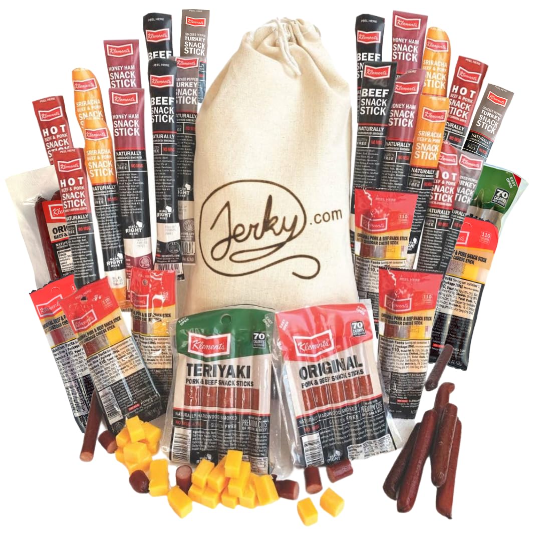 Jerky.com 26pc Meat Sticks Variety Pack, Gluten Free & Keto, 9 Different Flavors