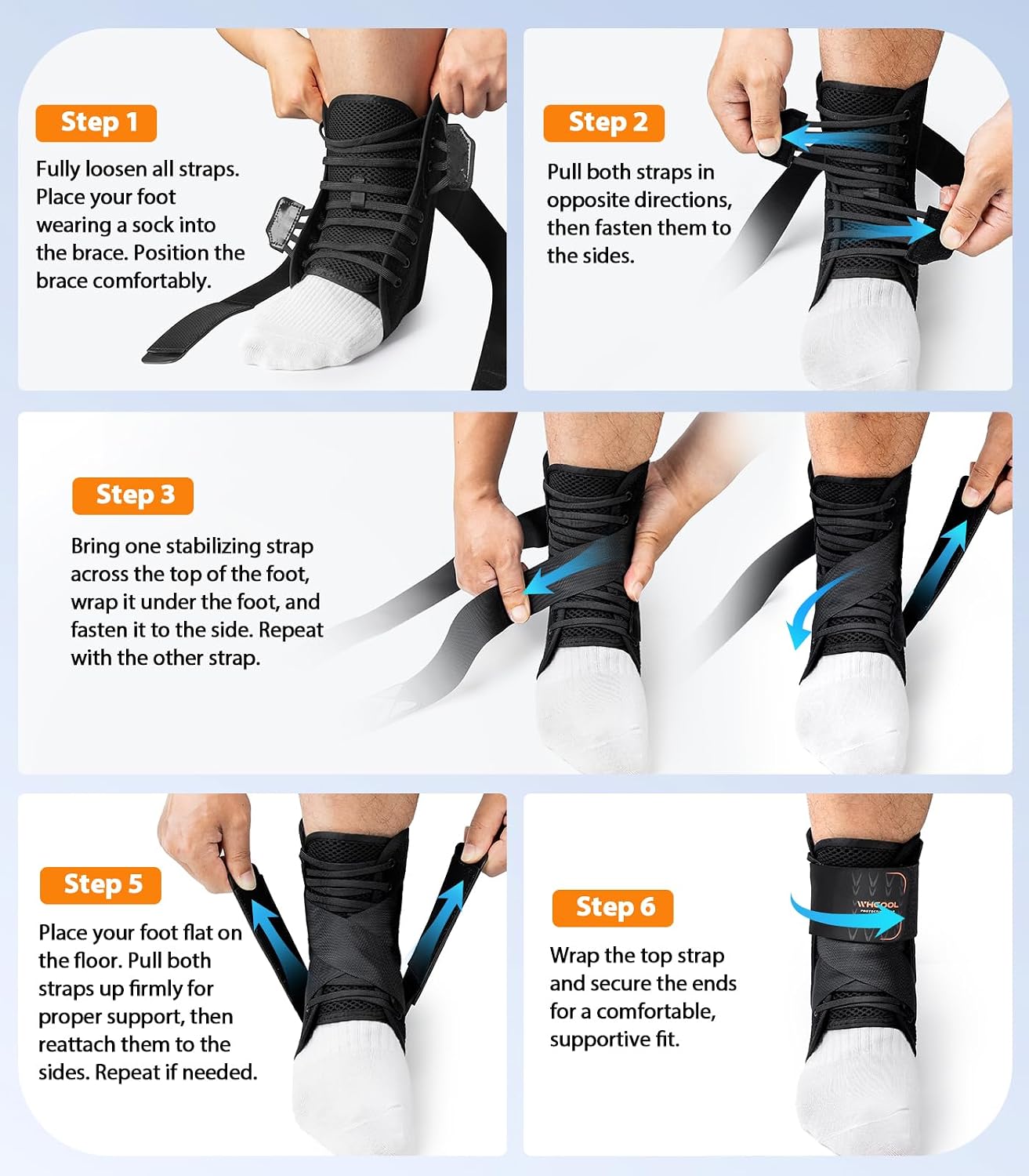 Slim-Fit Ankle Brace for Sprained Ankle, Quick Lace Up Ankle Support for Women Men