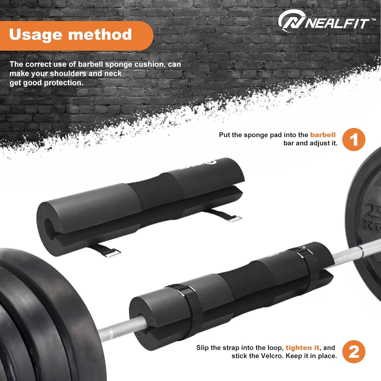 NEALFIT Barbell Pad - Squat Pad for Weightlifting, Lunges & Hip Thrusts