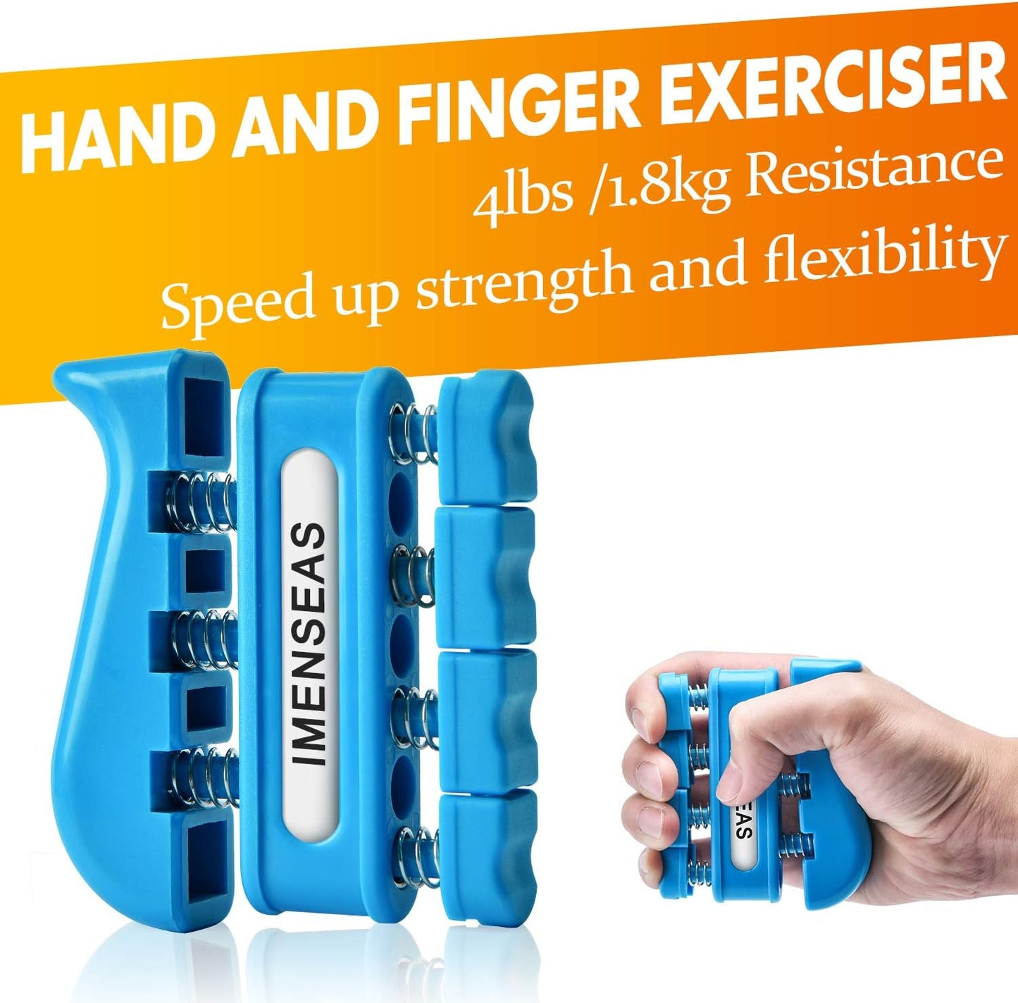 Grip Strength Trainer 7 Pack Adjustable Resistance Extensor Bands Finger Exerciser Hand Gripper