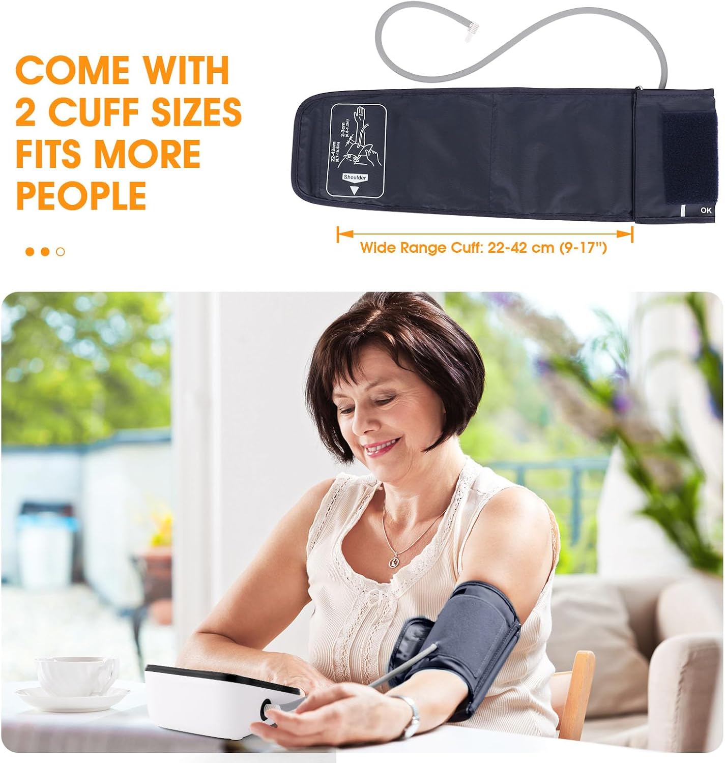 Invaxe Automatic Upper Arm Blood Pressure Monitor with Large Cuff and Backlit Screen