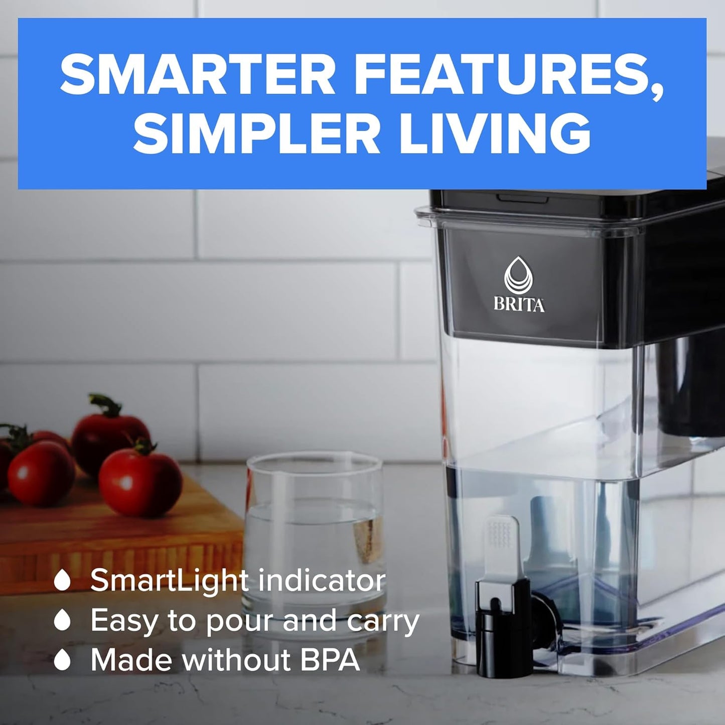 Brita UltraMax Large Water Dispenser with 1 BritaPlus Filter, 27 Cup capacity, Black (Package May Vary)