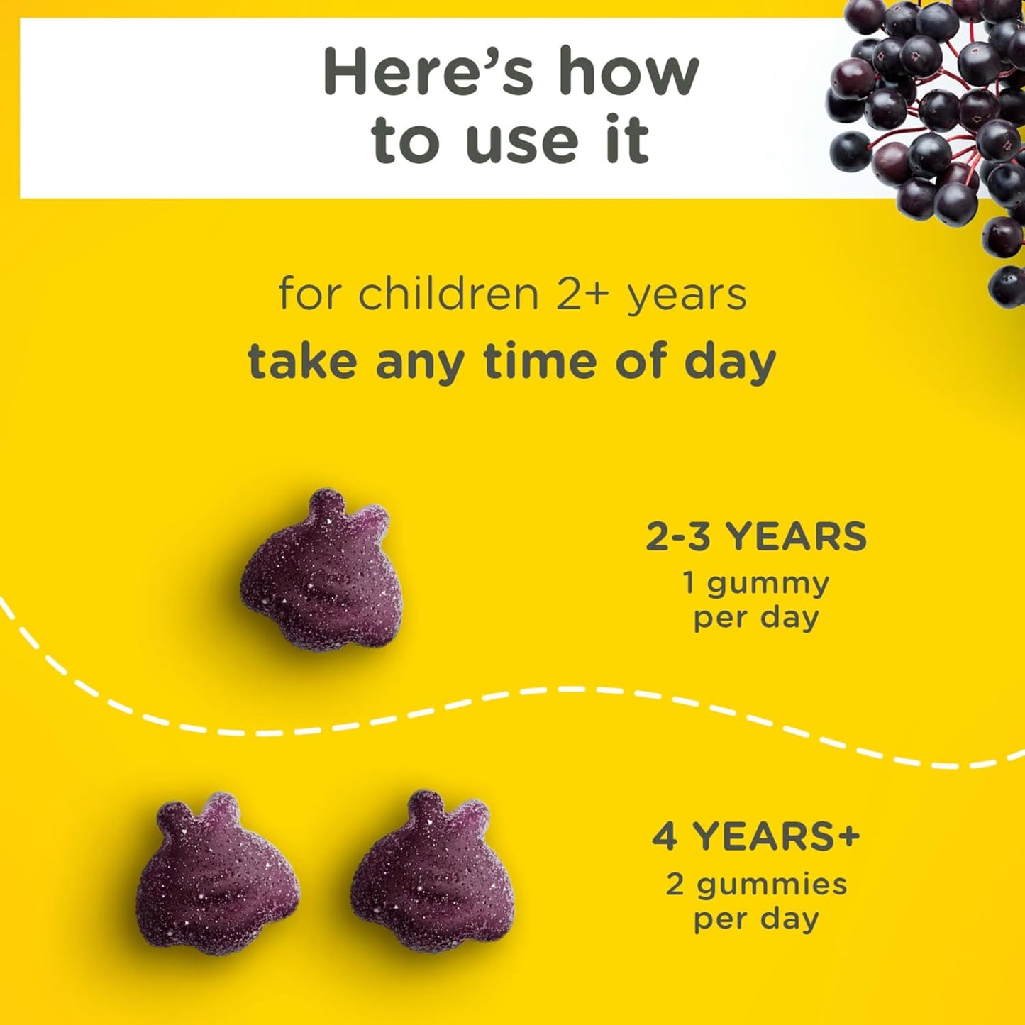 Zarbee’s Elderberry Gummies for Kids, Immune Support Supplement with Vitamins A, C, D3, E, & Zinc, Gluten & Gelatin Free, No Artificial Flavors, Natural Berry Flavor, Ages 2+, 42 ct