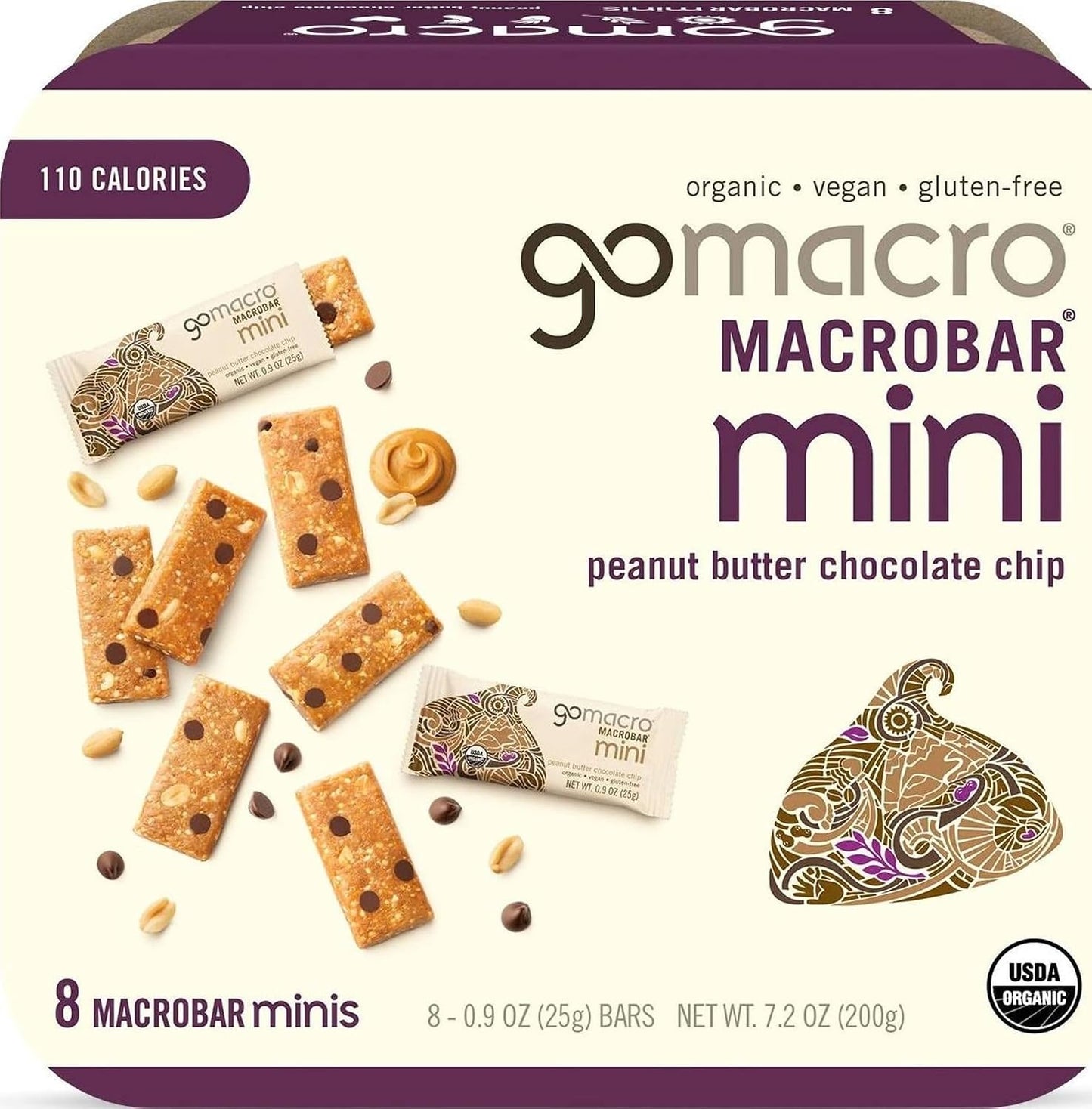Organic Peanut Butter Chocolate Chip Mini MacroBars 8 Pack
