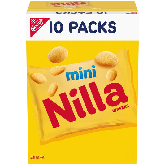 NILLA Wafers Mini Vanilla Wafer Cookies, 10 Snack Packs for Enjoying On The Go