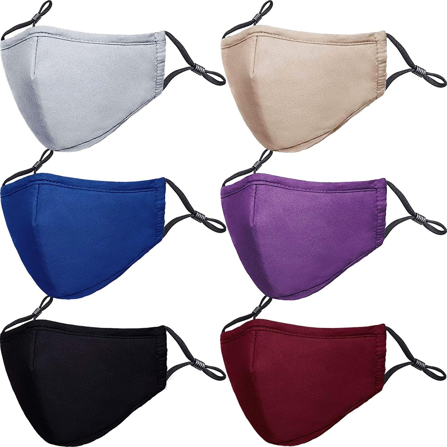PAGE ONE Reusable Cloth Face Masks Washable Adjustable Breathable Cotton Face Mask