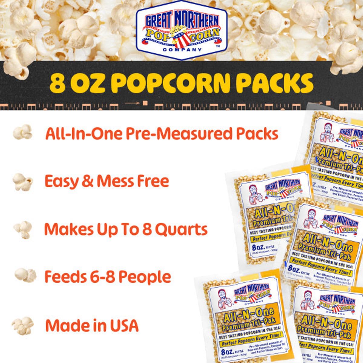 Movie Theater Style Popcorn Packs for Popping Machines
