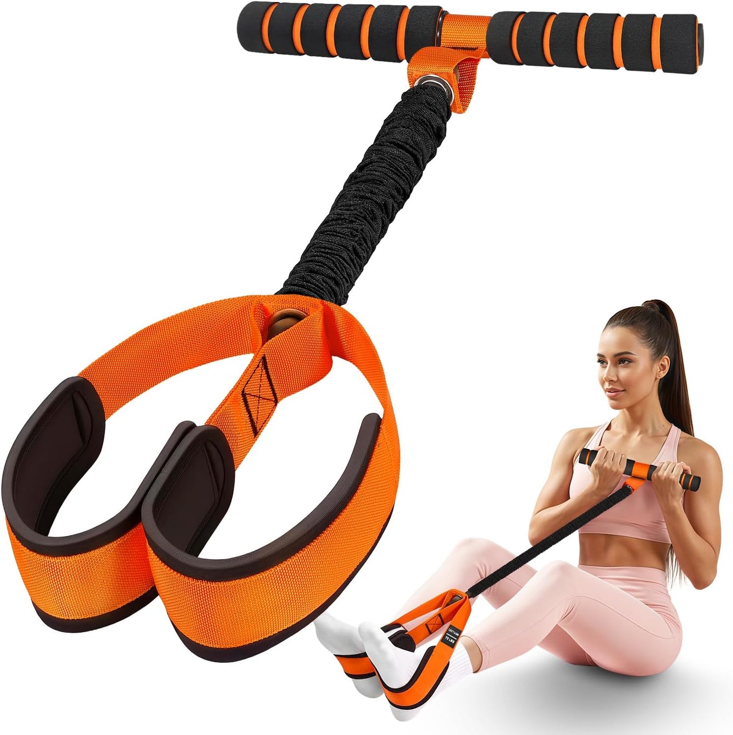 55lbs Pedal Resistance Bands with Handles for Full Body Workout