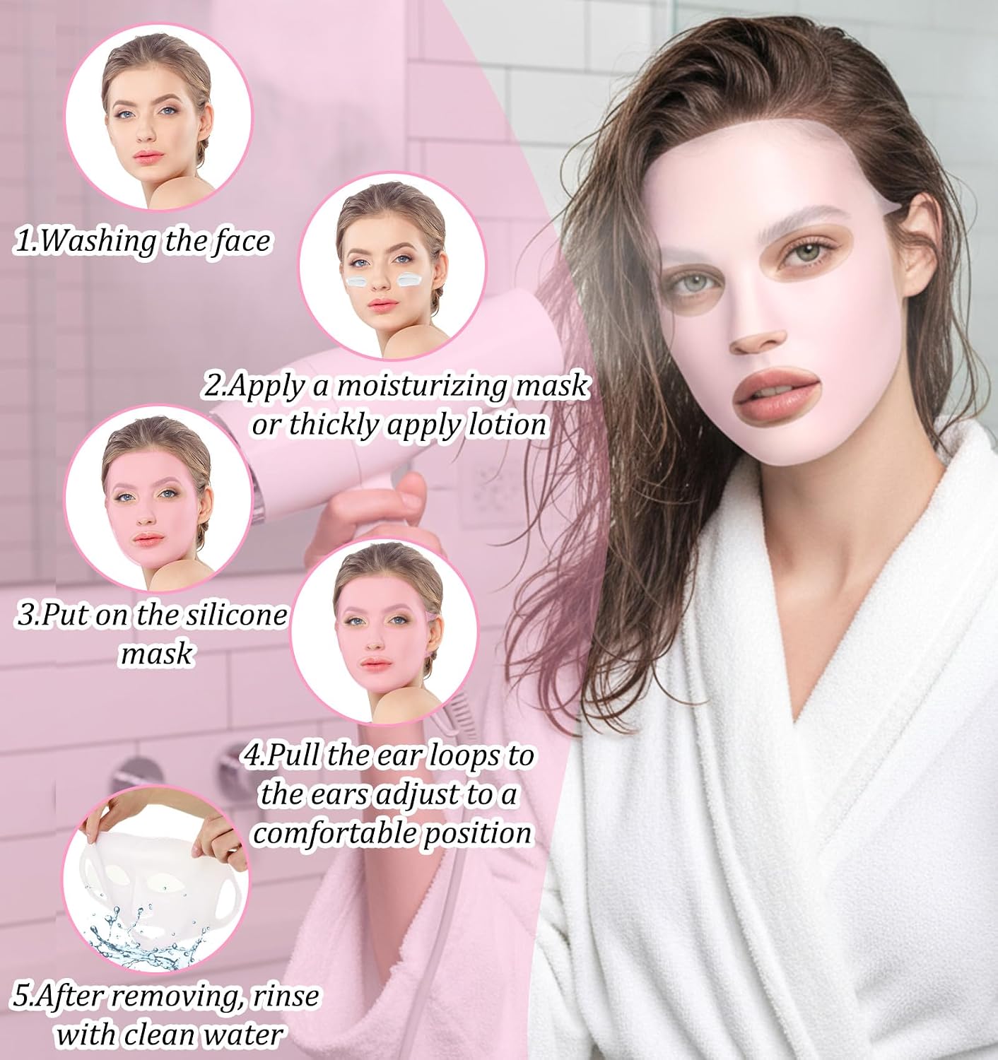 Silicone Facemask Holder Reusable Set of 3 for Sheet Masks Skincare Beauty Tool