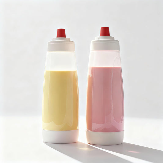2PCS Pancake Batter Dispenser Bottle for Mixing and Pouring Perfect Batter Ideal for Pancakes Muffins Cupcakes and More Essential Mixer and Shaker Bottle for Kitchen Cooking and Baking