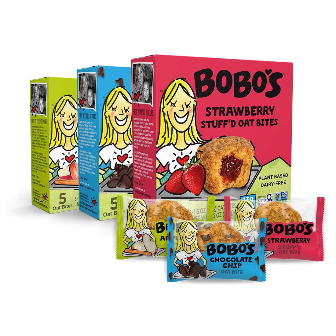Bobo's Oat Bites Variety Pack, 30 Count, 1.3 oz Bites, Gluten Free Whole Grain Rolled Oats