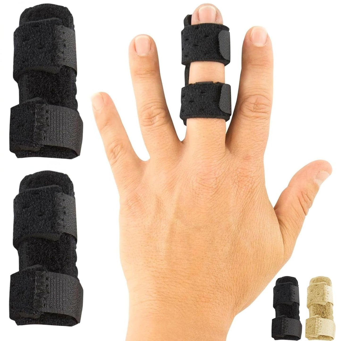 Vive Finger Splint 2 Pack - Universal Finger Straightener and Support