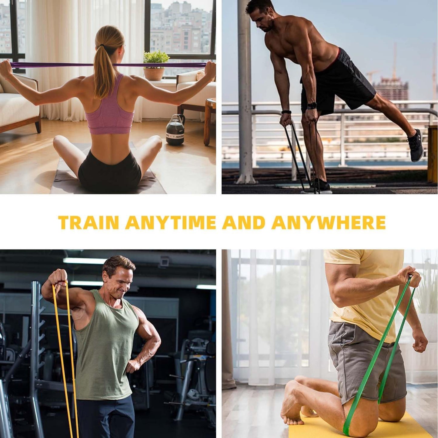 Exercise Bands Set of 6 Resistance Bands for Home Workout