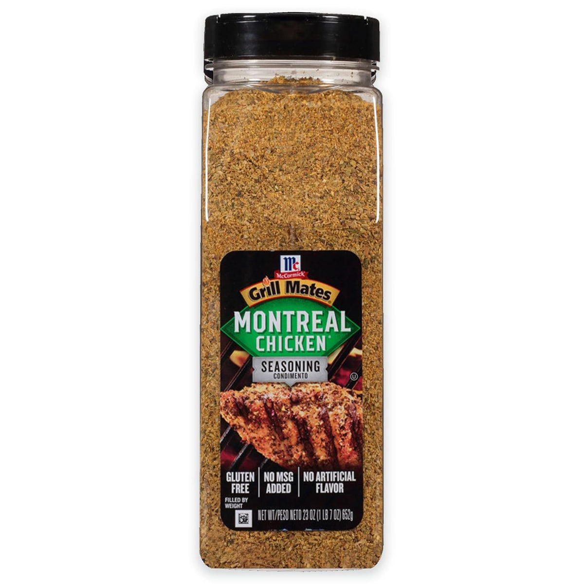 McCormick Grill Mates Montreal Chicken Seasoning, 23 oz - 23 oz container with blend of garlic, onion, black and red pepper, and paprika for meats and seafood