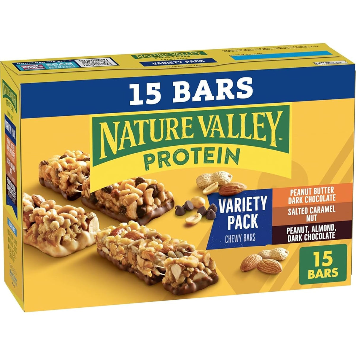 Nature Valley Protein Bars Variety Pack, 15 Count, 21.3 oz Box