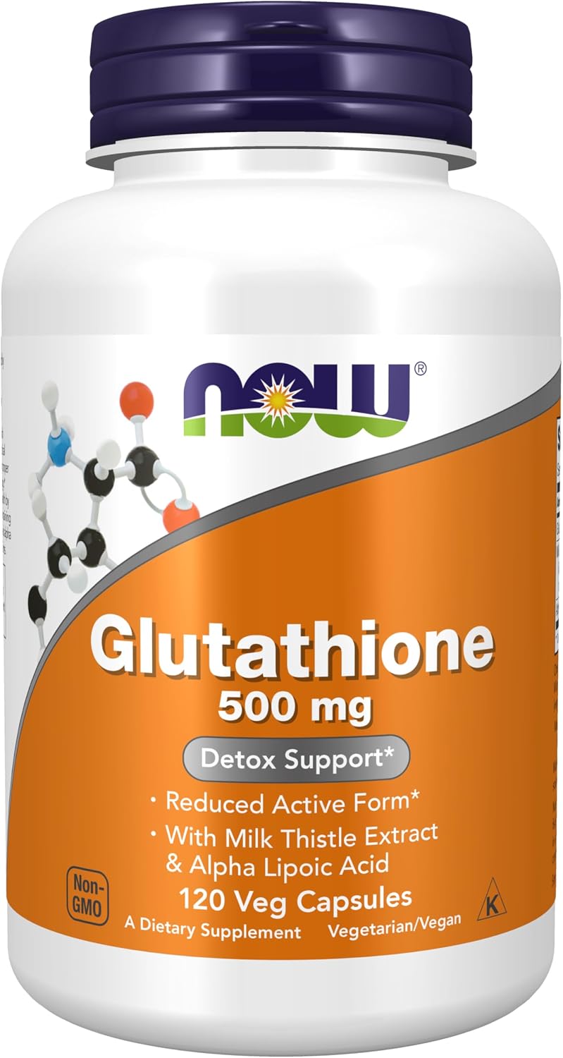 NOW Foods Supplements, Glutathione 500 mg, With Milk Thistle Extract & Alpha Lipoic Acid, Free Radical Neutralizer*, 60 Veg Capsules