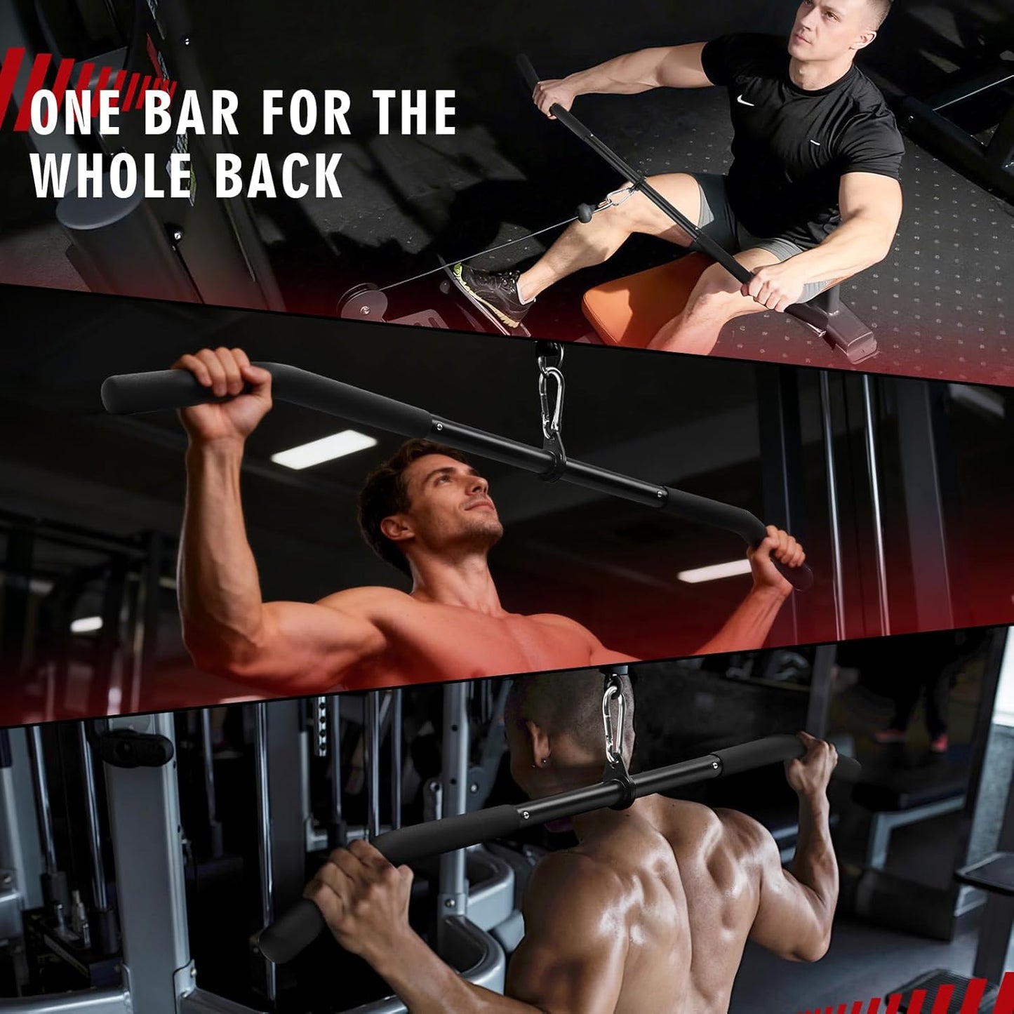 39.7'' Lat Pulldown Bar with 360° Rotation for Strength Workouts