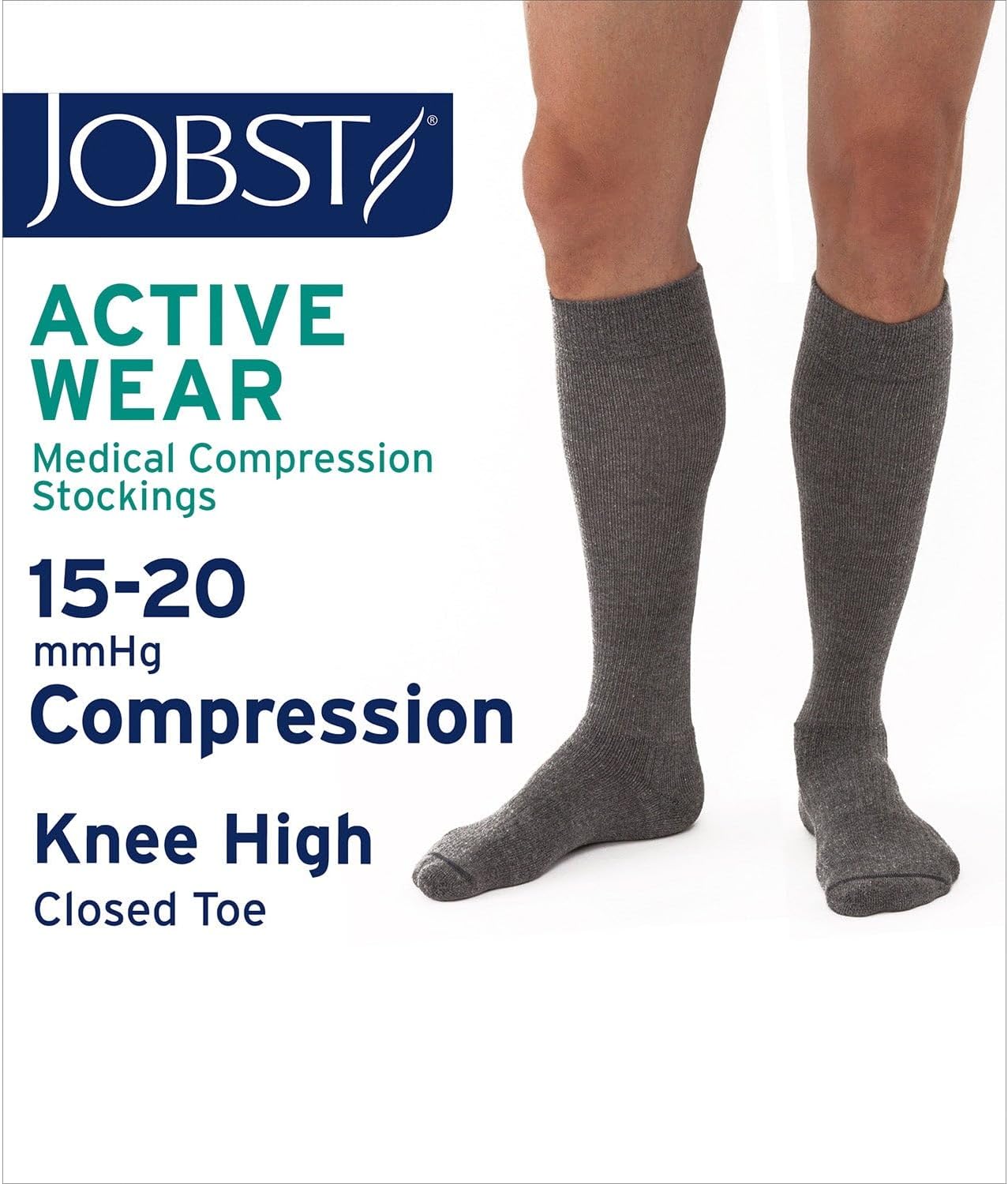 JOBST ActiveWear 15-20 mmHg Knee High Compression Socks for Men and Women