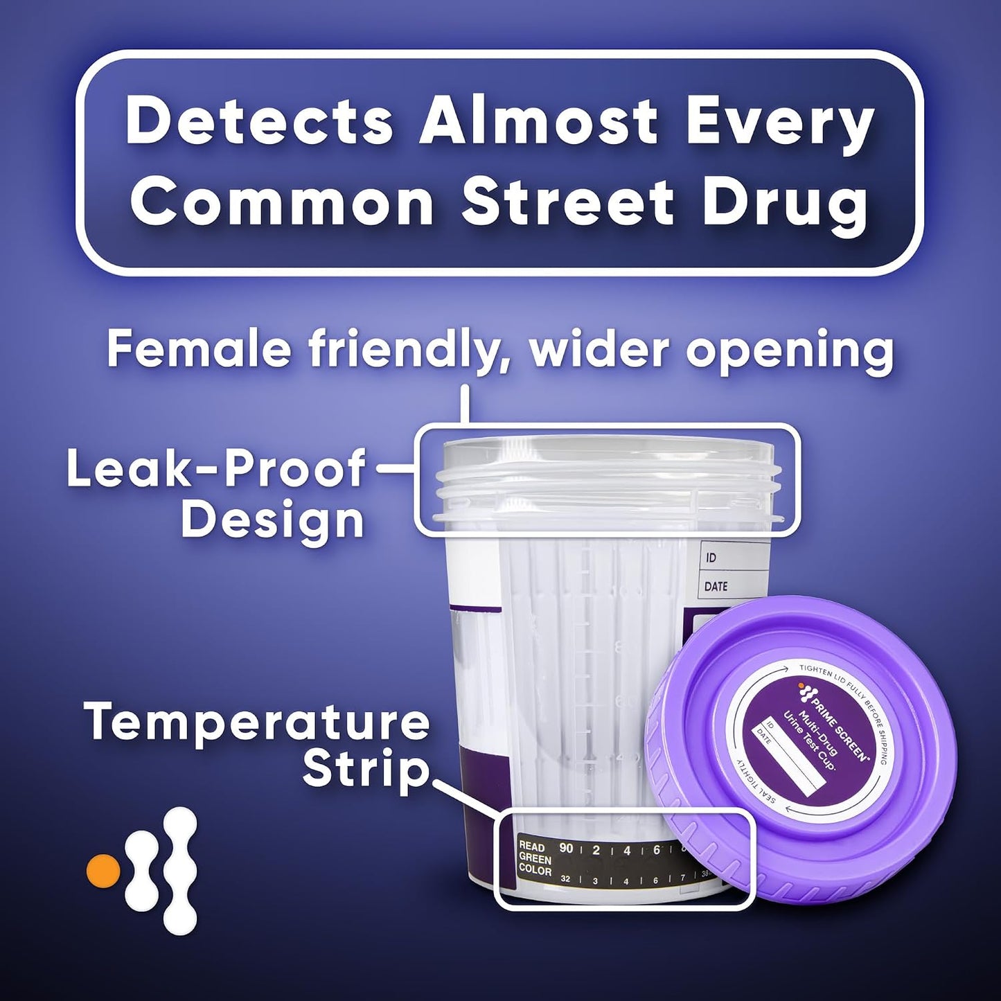 Prime Screen 14 Panel Urine Drug Test Cup - Instant Testing for 14 Drugs